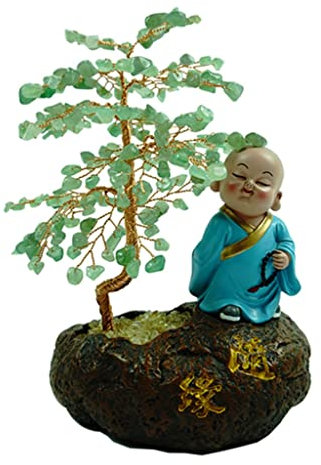 KIZQYN Money Tree Natürlicher Kristall Glücksgeldbaum Zen-Like Arbeitszimmer Autodekoration lädt viel Glück, Reichtum und Wohlstand EIN Feng Shui Decor Tree