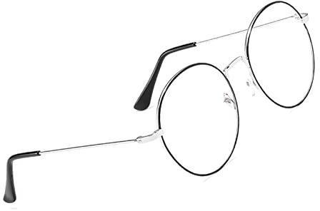 Voolga Brille Blaulichtfilter Ohne Sehstärke Für Computer/Smartphones/Tablets Nerdbrille Fashion Klare Linse Blaulichtfilter Brille Brillenfassung mit Brillenetuis Schwarz Silber