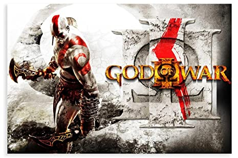 RIELLI God of War Game 3 Leinwand-Poster, Wandkunst, Dekor, Bild, Gemälde für Wohnzimmer, Schlafzimmer, Dekoration, Rahmen: 30 x 45 cm