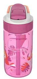 Kambukka - Trinkflasche Kinder - 400 ML - Wasserdicht - Flecken- und Geruchs-resistent - Langlebig und stoßfest - Spülmaschinenfest – Trinkflasche mit Strohhalm - Modell Lagoon Toekan Love