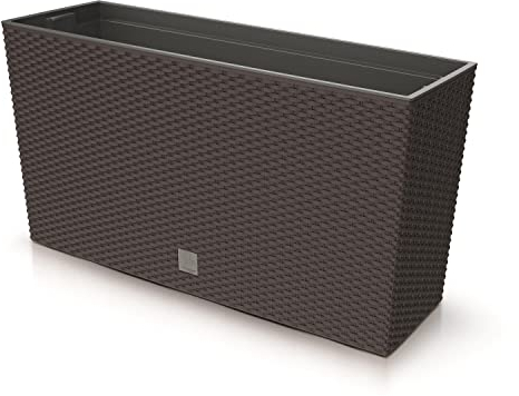 Rato Case Middle Pflanzkübel mit Innentopf Pflanztrog Blumentrog für Innen- und Außenbereich Rechteckig Kunststoff 770x235x406mm Umbra