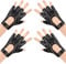 Newellsail 2 Paar Punk Handschuhe Fingerlose Damen PU Leder Halbfinger-Handschuhe mit Nieten für Cosplay, Performance, Tanzen, Fahren, Radfahren, Einheitsgröße (Schwarz)