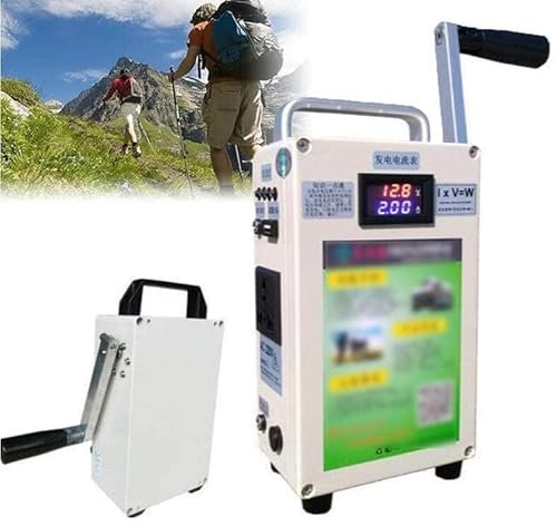 HNCXHX Generatore di Manovella,Generatore di Energia di Emergenza 150w 220v 15000mah Generatore di Manovella A Mano Piccola,Utilizzato per Alpinismo,Viaggi,Escursioni,Campeggio,Emergenza,220V