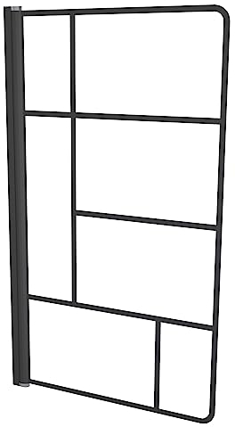 ONDÉE, Pare baignoire FABRILIA, Motif industriel cadriage irrégulier noir mat, 80x140cm, Epaisseur 5mm, Traitement anticalcaire, Profilé ajustable noir mat (-2cm), Verre trempé