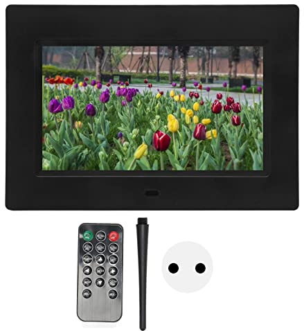 Cadre Photo Numérique 7 Pouces, écran Full HD IPS 1080p Prise en Charge du Cadre Photo Numérique Carte de Stockage USB, Lecture de Photos, Son, Vidéo, Horloge, Calendrier (Prise UE)
