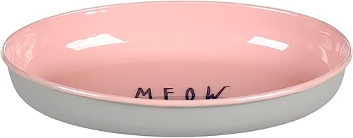 Futter- UND TRINKNAPF Katze Nell Edelstahl ROSA OVAL 275ML 16,5x11,5x3CM