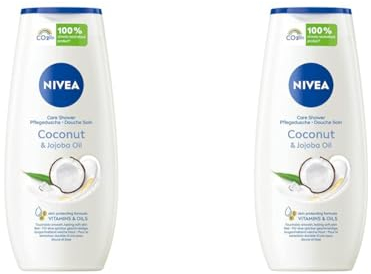 NIVEA Gel de ducha de coco y aceite de jojoba, 250 ml (Paquete de 2)