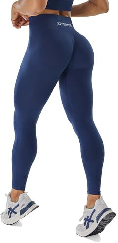 JOYSPELS Sport Leggings Damen, High Waist Sporthose Blickdicht Sportleggins Scrunch Leggins Push Up Yogahose, Anzugblau S