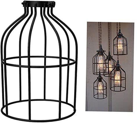 Gadpiparty Dekorativer Lampenschirm Schwarzer Lampenschirm Lichtkäfig Aus Metall Laternen Dekorativ Vintage Lampenschirm Tischlampenschirme Vogelkäfig Leuchter Schreibtischlampe