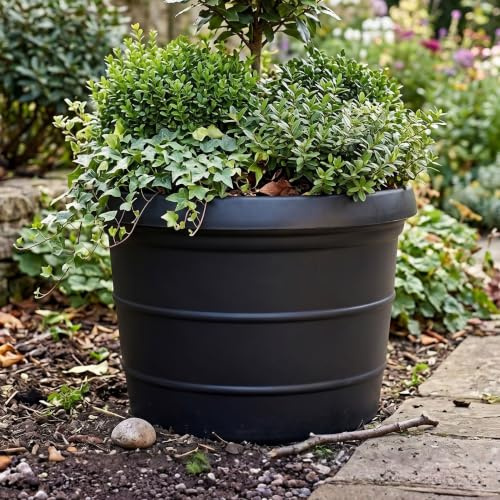 Trifibre 86cm Rotomoulded Large Planter (275L) - Frost-Proof Black Effect | Heavy-duty classic plastic plant pot with 275L capacity, frost-proof and UV-resistant, ideal for gardens and patios.