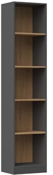 Ibonto Bücherregal Vielseitiges, stilvolles Bücherschrank –Perfekt für Wohnzimmer & Büro (ANTHRAZIT/Artisan Eiche)