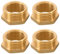 Messing Reduzierstück G3/4 auf G1/2 (AG Ø 25mm x IG Ø 20mm), 4 Stück Reduzierung Gewinde-Fitting G3/4 x G1/2 AG/IG, Reduzierstück aus Messing