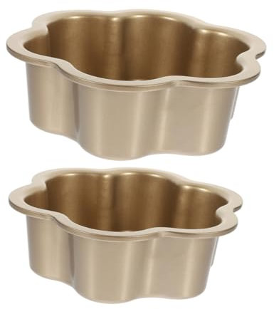 Alipis 2pcs Flower Design Cake Moulds Non-Stick Metal Cake Pans Removable Bottom