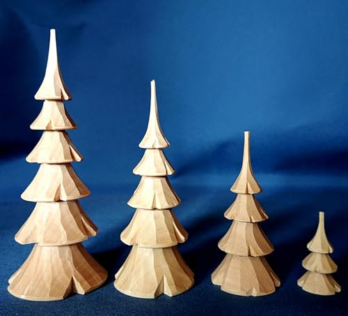 Kunststube Marienberg - Baum - Set geschnitzt aus Lindenholz, für Ihre Pyramide oder Schwibbogen - Handarbeit aus dem Erzgebirge