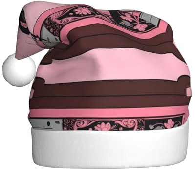 WHJWZY Cappello di Natale per adulti - Accessorio festivo | Halloween, cerimonie annuali, feste di festa Stampa vintage rosa macchina da cucire