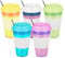 NUZEKY Plastic Coffee Cups with Lids Straws: 16oz 5 Pcs Colour Changing Cups for Hot & Cold Drinks - Iced Coffee Cup Party Tumbler Bulk for Kids Adults - Party Smoothie Cup Travel Mugs