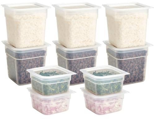Cambro Food Storage Containers with Lids - Translucent (Microwave Safe and BPA-Free) - 16 and 32 oz (ounce) Food Storage Container - (20 Piece Set)