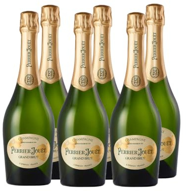 Perrier-Jouët Grand Brut Non Vintage Champagne, 750ml, Standard Bottle 75 cl (Pack of 6)