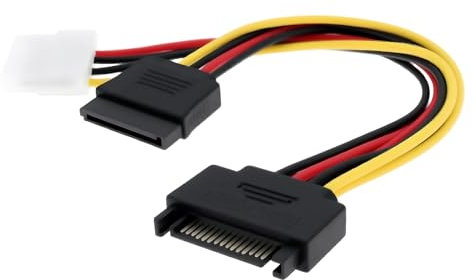 Be In Your Mind 2 adaptadores de alimentación SATA macho de 15 pines a Molex IDE de 4 pines adecuado para puertos serie en la carcasa del ordenador