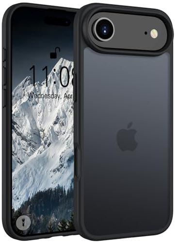 Andwing Matt Hülle für iPhone Air 6,5 Zoll Schwarz. | Militärstandard FallSchutz Handyhülle,Mattierte Durchscheinende Rückseite Schutzhülle,Anti-Fingerabdruck Kratzfest Haltbar