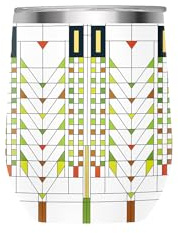 RainCaper Weinglas aus 18/8 Edelstahl, isoliert, ohne Stiel, BPA-frei, doppelwandig für heiß und kalt, reisefreundlich, Becherhalter bereit (Frank Lloyd Wright Tree of Life)