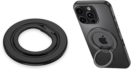 XFSRG Anello Telefono Magnetico 360° Rotazione Supporto Cellulare Impugnatura Regolabile in Plastica per Smartphone Ideale per Casa Ufficio Viaggio (Nero)