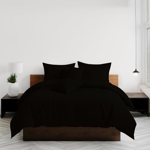 Home Sweet Home UK Plain Dyed Double Size Duvet Cover Sets Soft PolyCotton Duvet Cover Sets Double size With Button Closure Non-Iron Easy Care Bedding with Matching Pillowcases