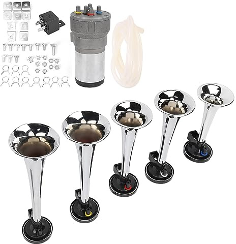 Generic Train Horn, Train Horns 5 Trumpet Set with Compressor Air for Ships