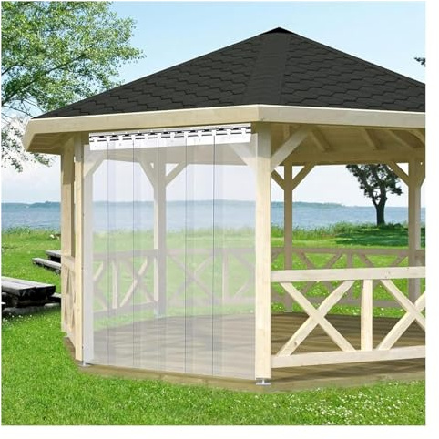 Tenda a strisce in PVC, Strisce di plastica trasparente Kit for tende a strisce in PVC Persiane lisce antiuragano Cancello(1.6mm,0.75x2.5m)