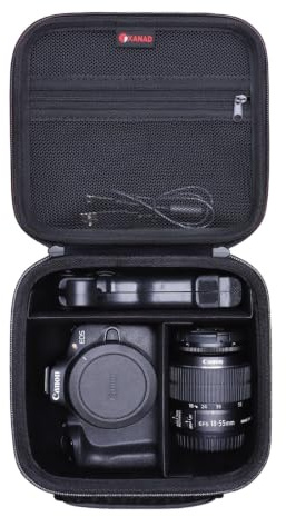 XANAD Kameratasche für Canon EOS/Nikon/Kodak/Panasonic Schwarz | Kompatibel mit Canon EOS R50 / R6 Mark ll / R8 Mark ll / R100 / R10 / R5 / R50 V / Panasonic LUMIX FZ80D / Kodak PIXPRO AZ425