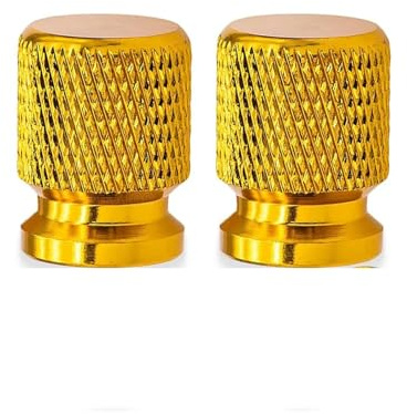 Tire Valve Stem Caps, Aluminum Wheel Valve Covers Accessories, Universal For Cars, SUVs, Bikes, Trucks And Motorcycles(Gold-2Pcs)