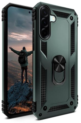 ONEFLOW für Samsung Galaxy A37 5G Hülle mit Handygriff Ständer, Outdoor Schutzhülle stoßfest Panzerhülle mit Kameraschutz, Handyhülle Hybrid TPU Case, Titan Cover, matt Grau