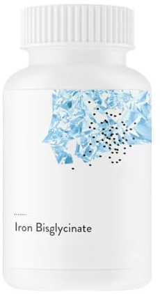 Iron Bisglycinate – for Blood & Red Cell Support – Helps Reduce Fatigue, Weakness & Low Iron Symptoms – Well-Absorbed, Gentle on Stomach, Vegans