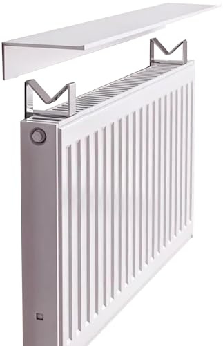 Scaffale sospeso da radiatore Copritermosifone con mensola sospesa in alluminio, bianco, varie misure(L 180cm/70.9in(3 section))