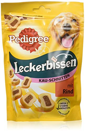 Pedigree Hundesnacks Hundeleckerli Leckerbissen Kau-Schnitten mit Rind, 6 Packungen (6 x 155g)