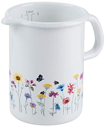 RIESS 0338-070 Küchenmaß, Durchmesser 10 cm, Inhalt 1 Liter, Country, SONDERDEKOR FLORA, Induktion