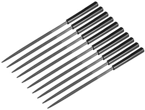 Uxcell - Lima redonda de acero con mango de plástico, 10 unidades, 4 mm x 160 mm