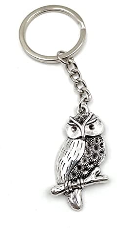 Onwomania - -Eule am Baum Schlüsselanhänger - Metall Glücksbringer ideal als Geschenk z.B. für den besten Freund, die beste Freundin, Mama - Für Männer, Frauen & Kinder