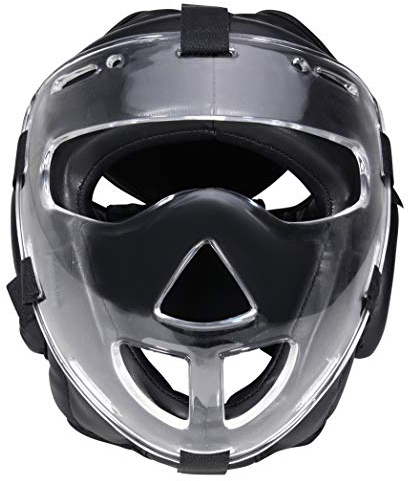 Bay Full Face Budo WP Kopfschutz mit Maske Leder PU schwarz (L)