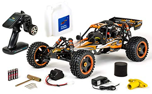 Carson - 1:5 Wild GP Attack 2.4G RTR - RC Verbrenner, 1.8 PS, 2WD, bis zu 65 km/h schnell, Premium Bauteile, Offroad, RTR, 2.4 GHz, ferngesteuertes Auto