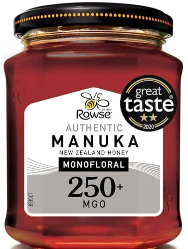 Rowse Miele, Miele di Manuka Monofloral, 250+MGO Jar, Nuova Zelanda, 100% puro e naturale, 225g