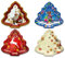 Helmecke & Hoffmann Weihnachtsteller 4er-Set, Pappteller mit weihnachtlichen Motiven, Tannenbaumform