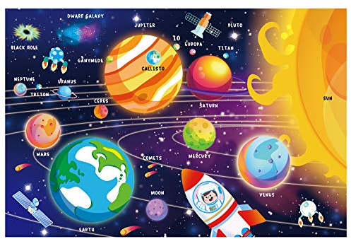 SYNARRY 100 Piece Puzzles for Kids Age 3+, Space Puzzle for Ages 4-8, 100 Pieces Puzzles for Boys Girls Childrens, Fun Planet Puzzle with Names