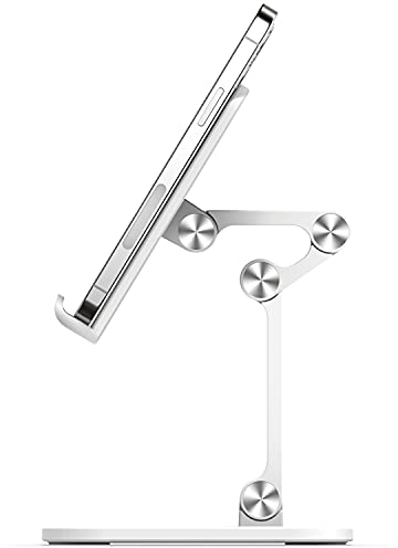 elago M5 - Soporte ajustable para teléfono móvil para escritorio, compatible con iPhone 12 (5.7, 6.1, 6.7) y compatible con todos los modelos de iPhone, todos los teléfonos inteligentes (blanco)
