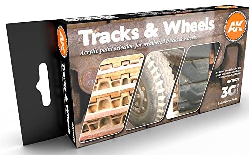 AK Interactive 3G Acrylic Paint Set - Weathered Track and Wheels (AK11672), Black