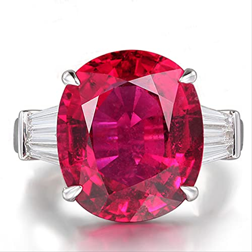 DJMJHG Krappenfassung Oval Red Spinell Ringe Für Frauen Luxus 925 Sterling Silber Hochzeitstag Geschenk Elegante Edlen Schmuck 9