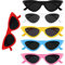Mikqky 6 Stück Retro Cateye Sonnenbrille, Brille Vintage Cat Eye Sonnenbrille, Geeignet für Uv-Schutz Mädchen Verkleiden Sich Party Reise Kollokation Nachtclub Geburtstagsparty Bühne (6 Farben)
