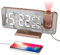EVILTO Projection Clock Radios-Rose Gold Alarm Clock Time 180 ° Rotatable Projector Large LED Screen 4 Leves Dimmer Digital Clock Girl For Bedroom