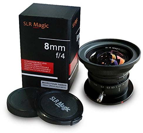 SLR Magic - Obiettivo ultra grandangolare da 8 mm f/4.0 per fotocamere Micro Quattro Terzi M4/3, Panasonic Olympus GH1GH2GH4GH5G M1GM5GM10 EPM1 E-PL7 con filtro UV