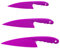Cheeroyal Juego de cuchillos de cocina de plástico 3 uds, cuchillos de cocina de nailon coloridos seguros para niños, para ensaladas de lechuga, pasteles o frutas (purple)